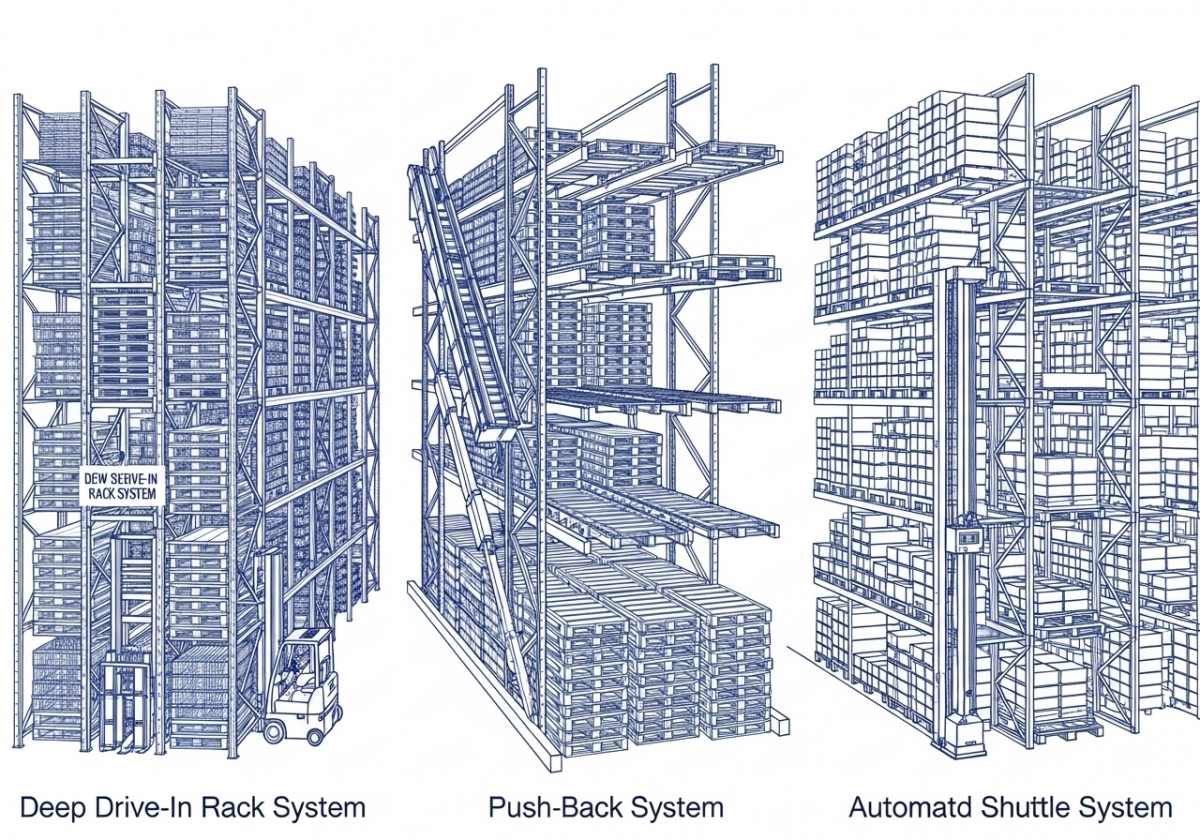 Стеллажи для склада: въездные, выдвижные, шаттловые — что выбрать и как рассчитать