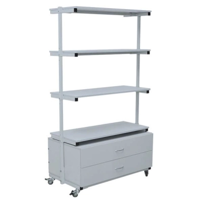 Стеллаж лабораторный металлический СТ-128 (Двусторонний)